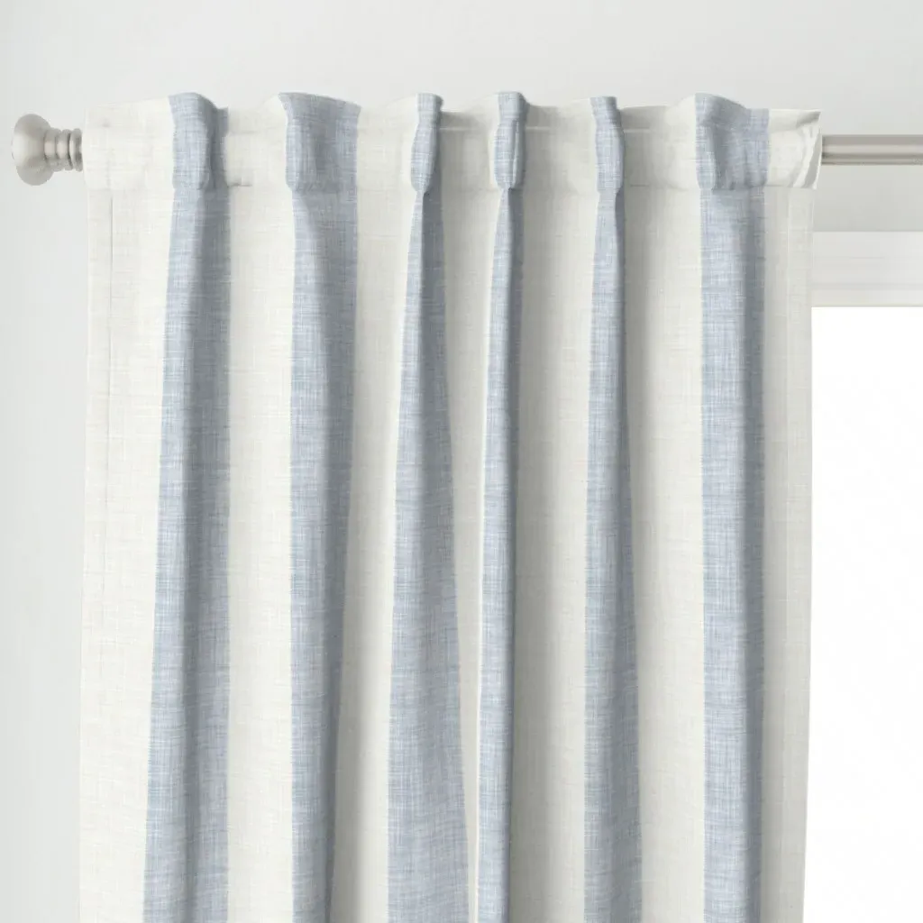 Woven Texture Wide Cabana Curtain Panel - Light Blue alternate view