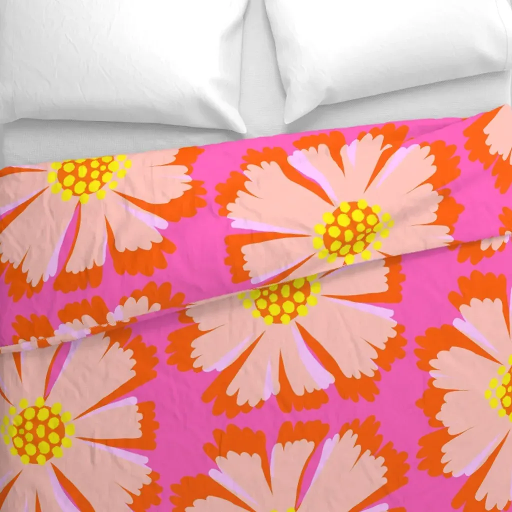 Wow Flower Big Bold Duvet Cover - Orange alternate view