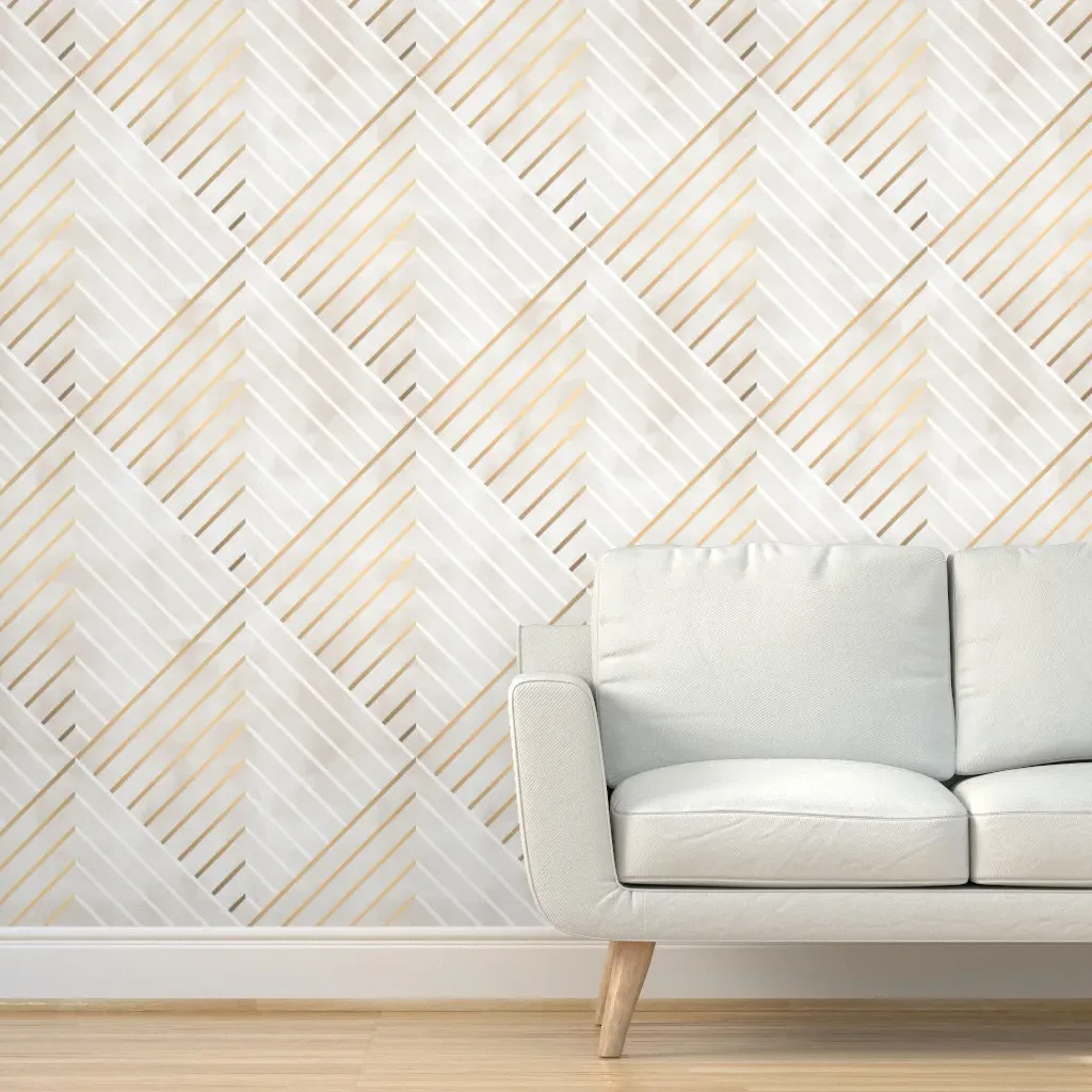 Wright Marble Peel and Stick Wallpaper - Gold, Pink, Gray product
