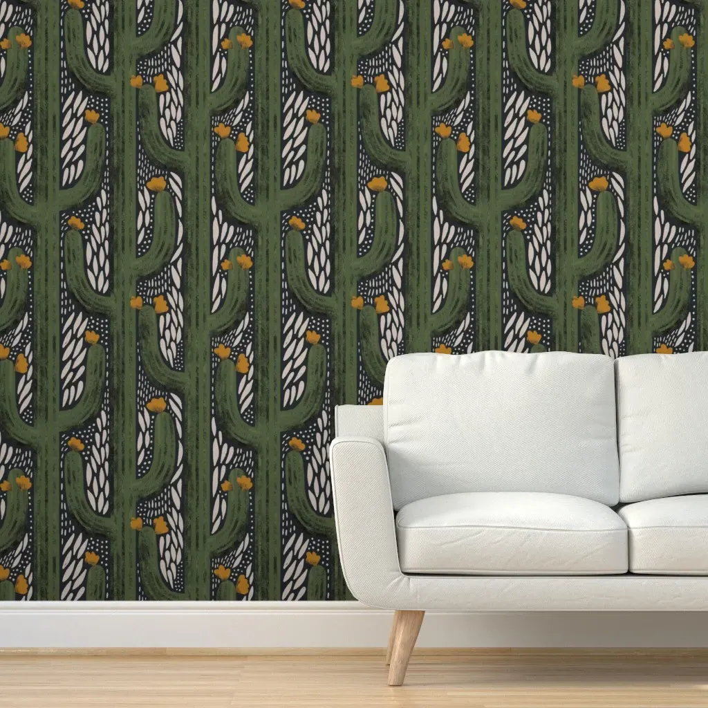 Wyatt Peel and Stick Wallpaper - Dark Olive Green product
