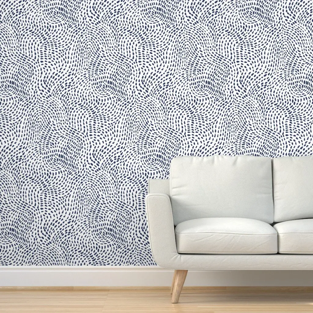 XL Abstract Brushstroke Peel and Stick Wallpaper - Dark Navy Blue product