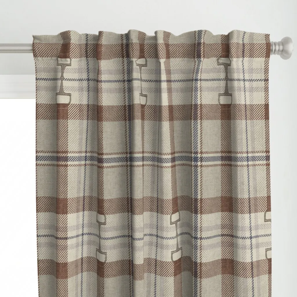 XL Autumn Equestrian Curtain Panel - Brown alternate view