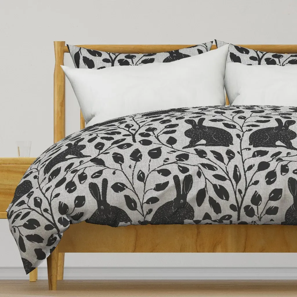 XL Block Print Animal Duvet Cover - Black product