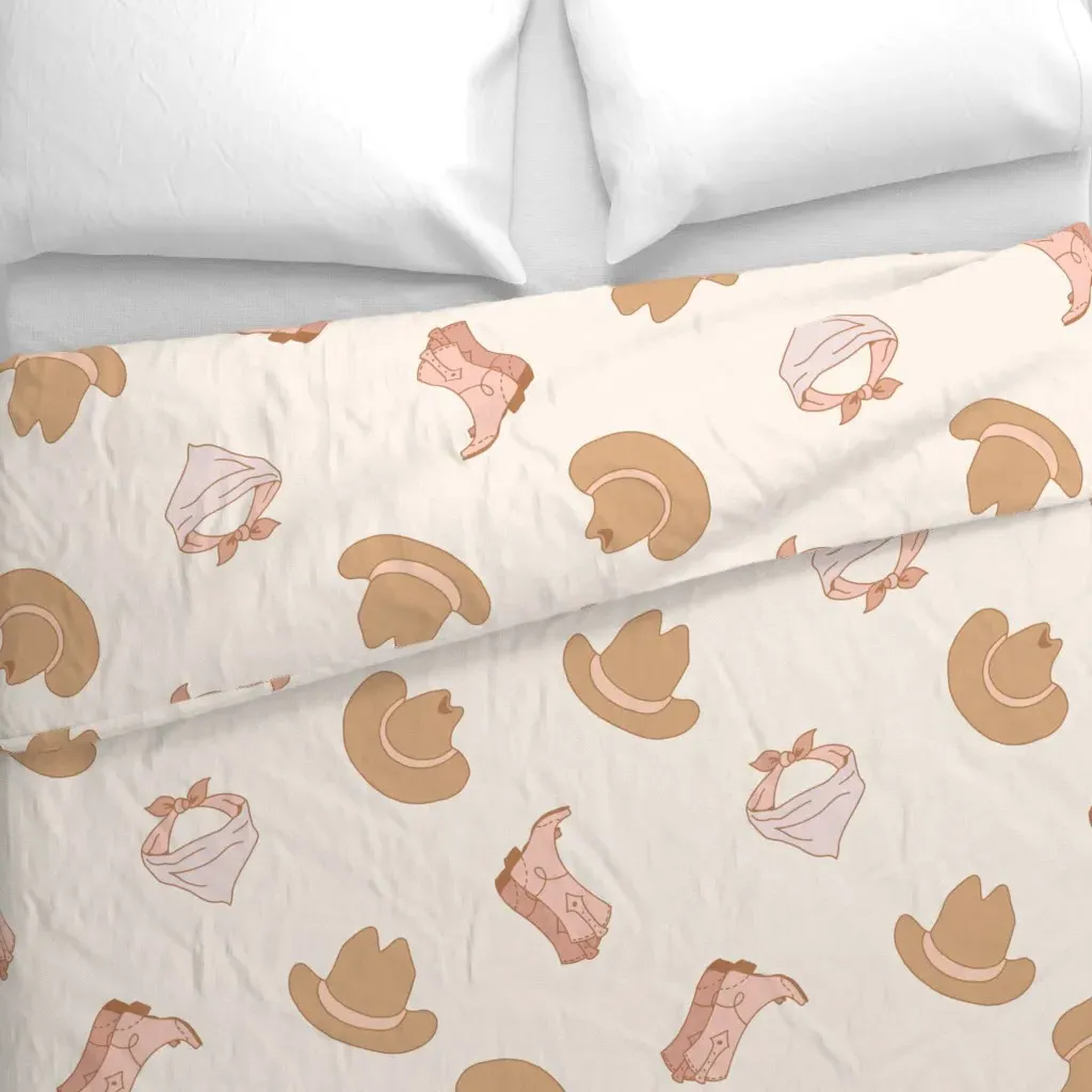 XL Boho Wild West Cowboy Hat Duvet Cover - Light Brown alternate view