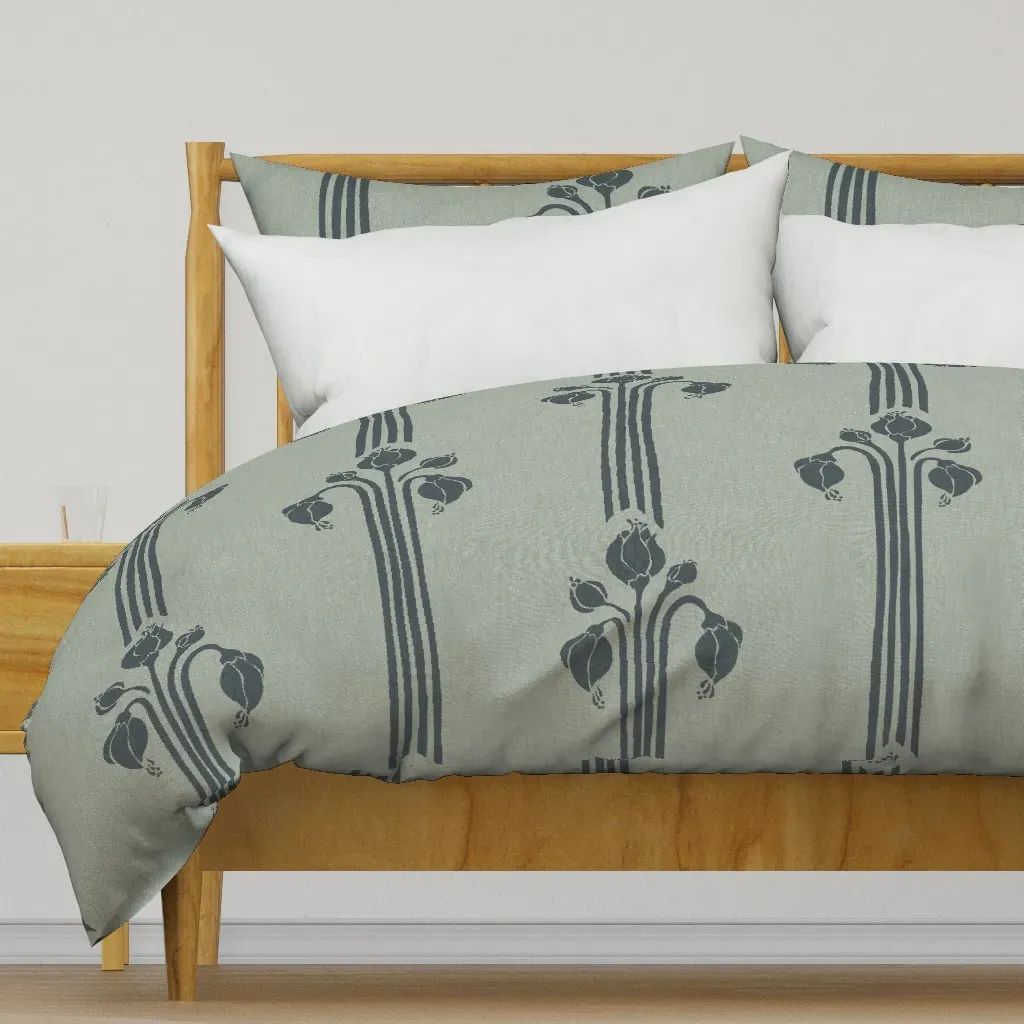 XL Hand Drawn Art Duvet Cover - Dark Gray product