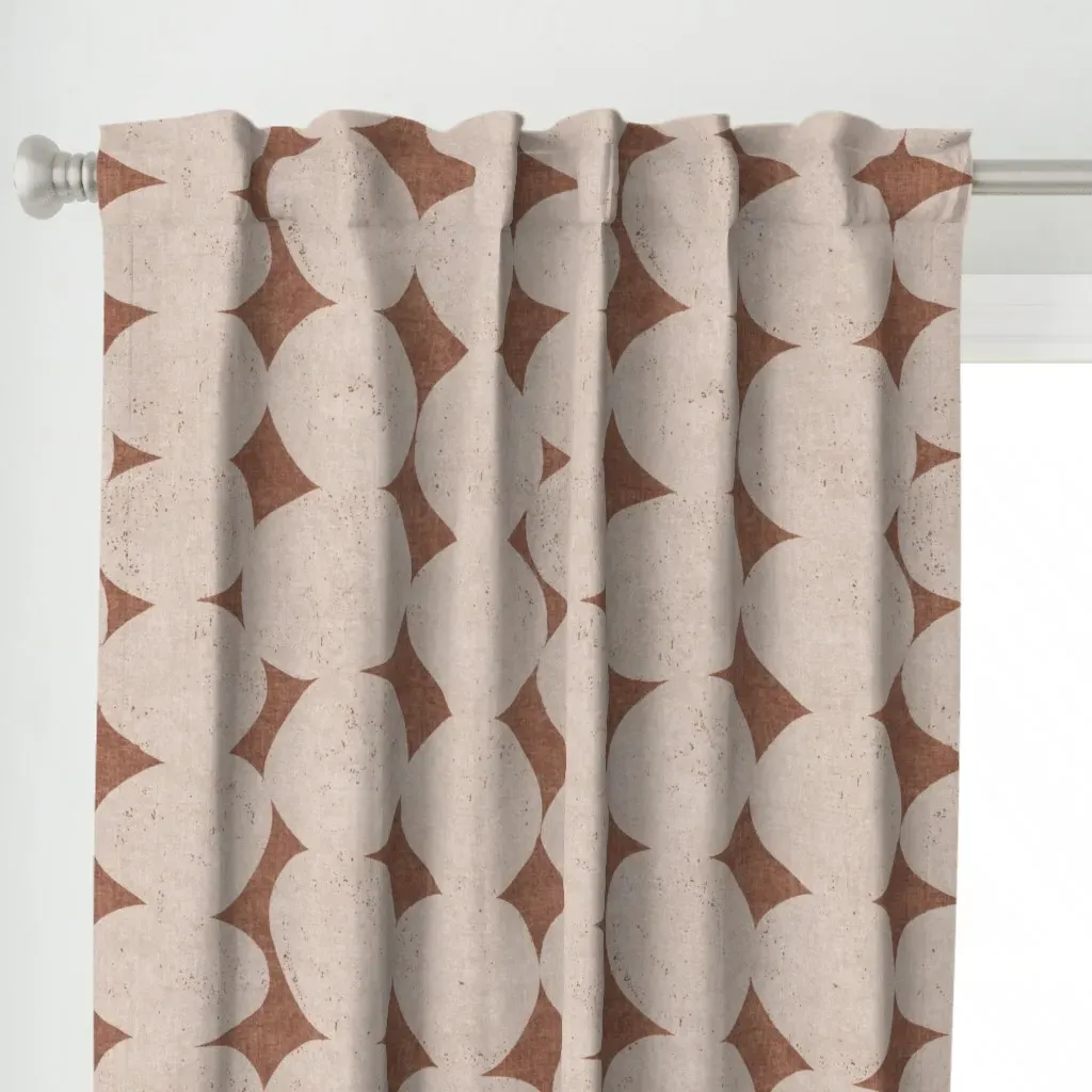 XL Minimalist Pebble Curtain Panel - Terracotta alternate view