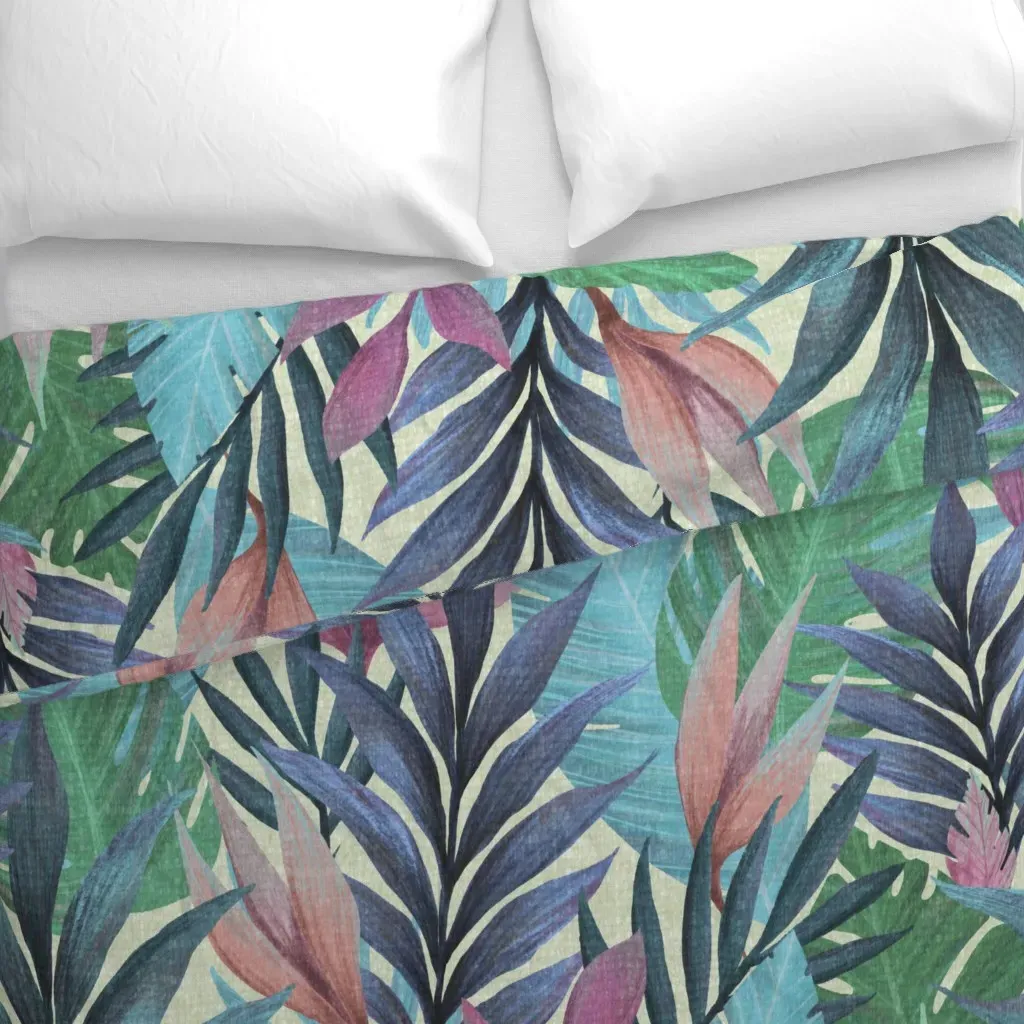 XL Tropical Era Duvet Cover - Teal alternate view