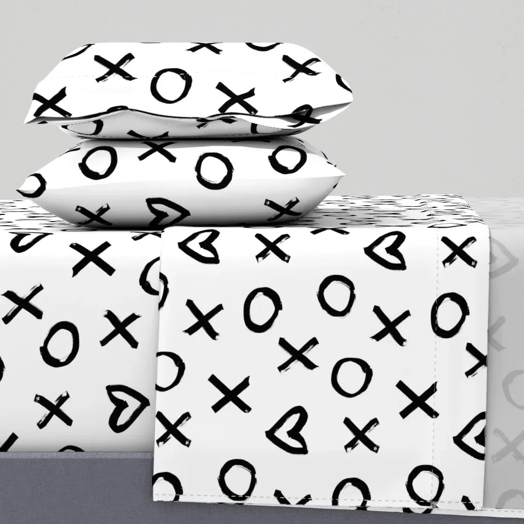Xo Xo Queen Size Sheet Set - Black, White product