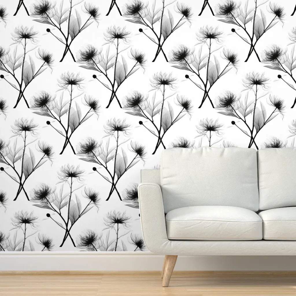 Xray Peony Diamond Peel and Stick Wallpaper - Black product