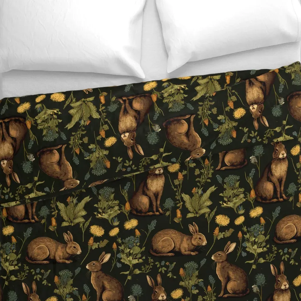 Year Of The Rabbit Duvet Cover - Brown alternate view