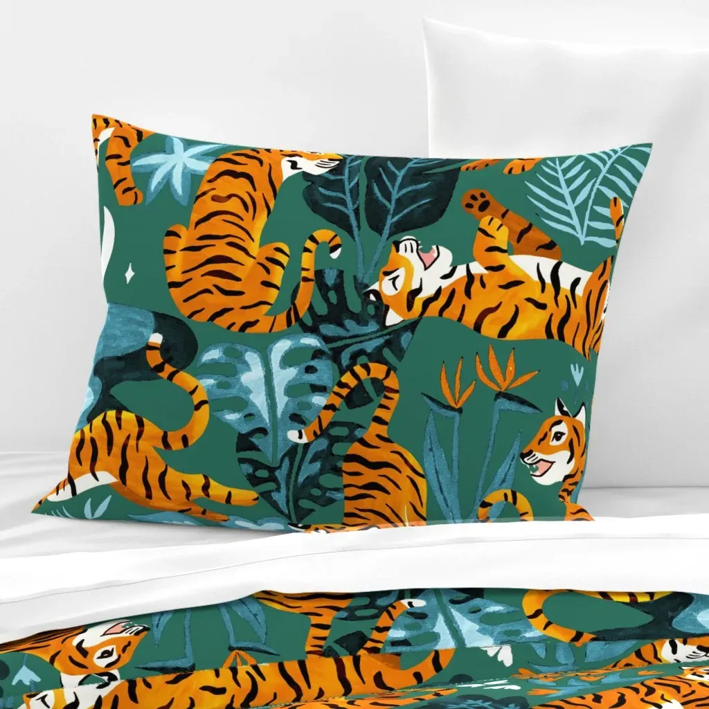 Year Of The Water Tiger Standard Knife Edge Pillow - Orange, Cotton Sateen product