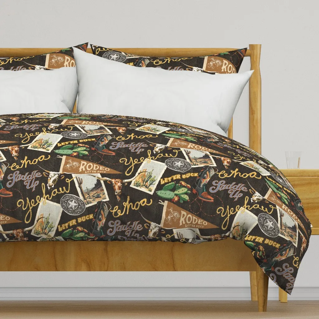 Yeehaw Cowboy Duvet Cover - Dark Brown product