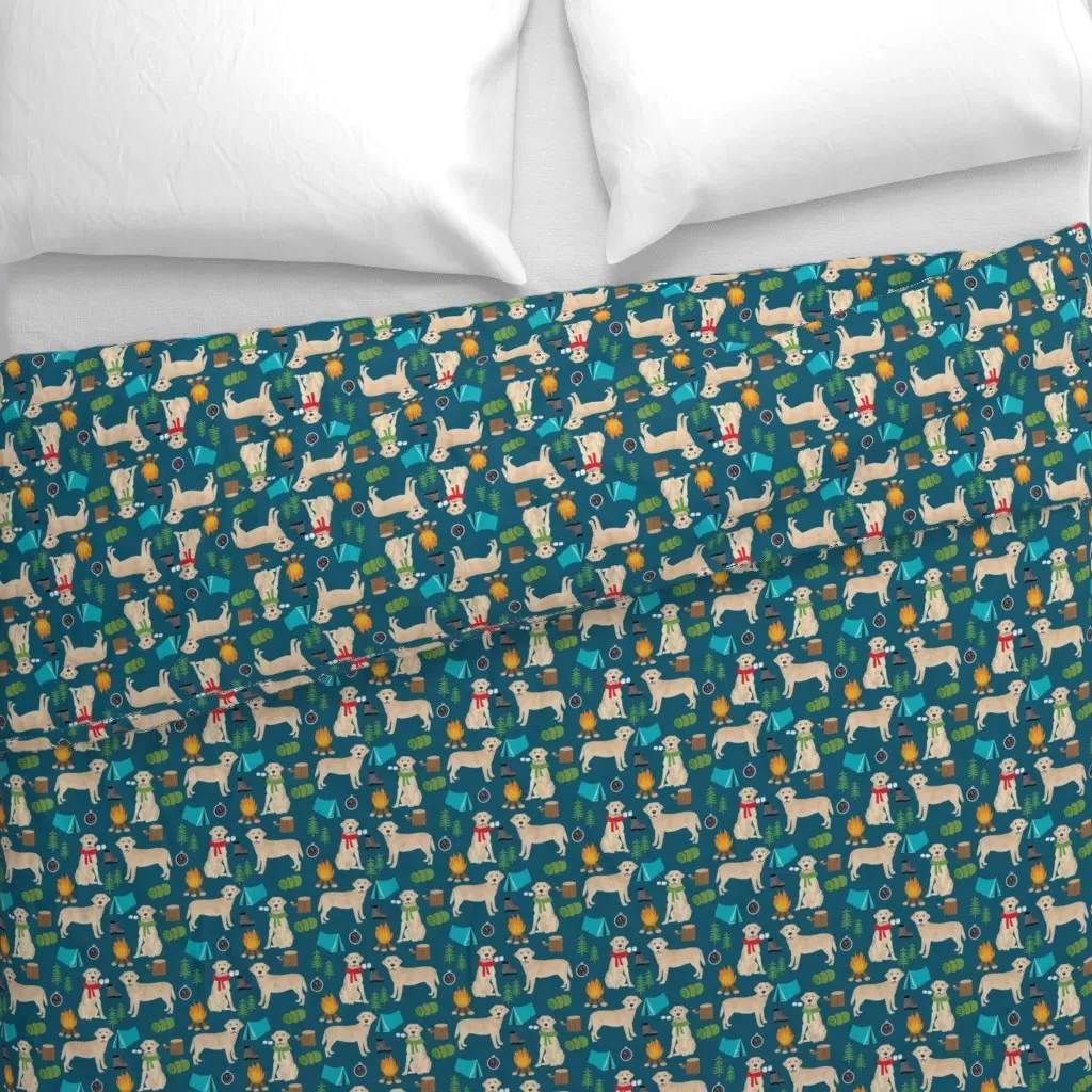 Yellow Labrador Camping Duvet Cover - Yellow alternate view