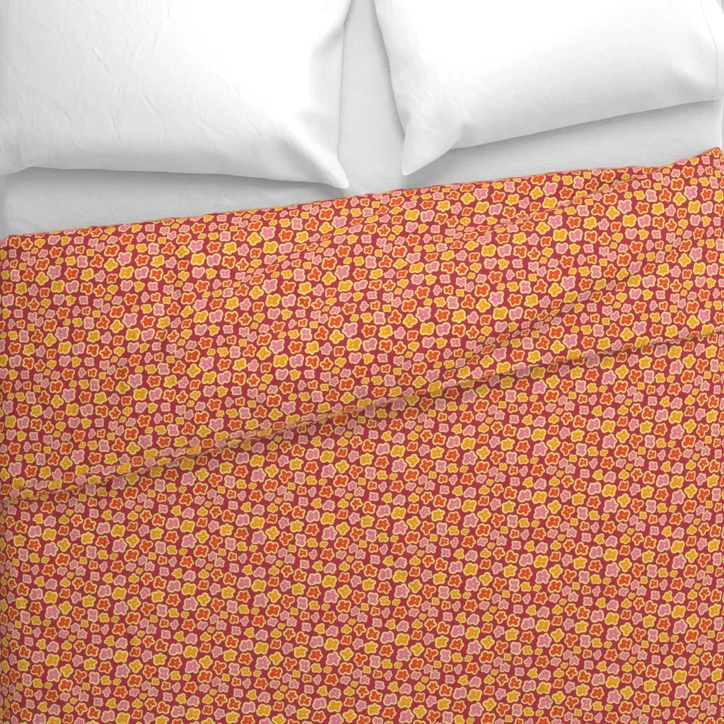Yellow Pink Red Orange Duvet Cover - Reddish Pink alternate view
