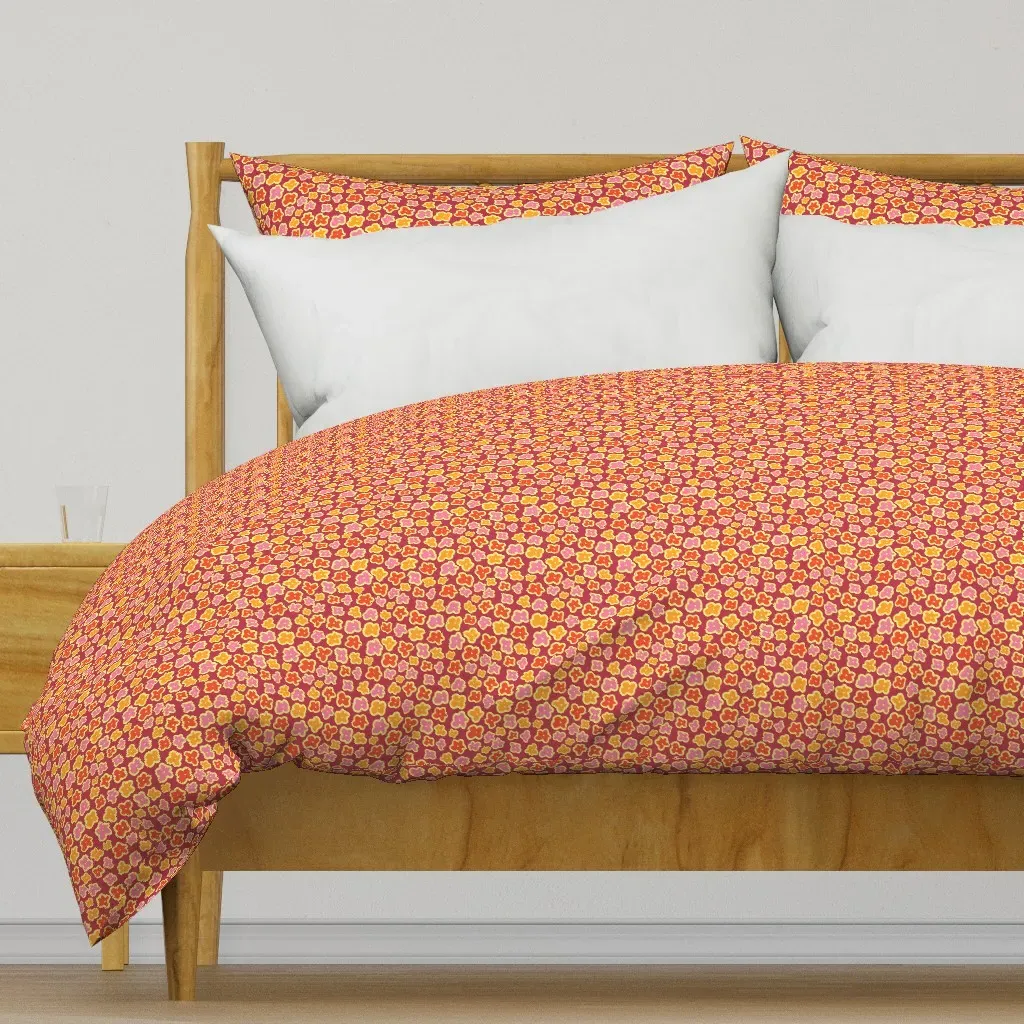 Yellow Pink Red Orange Duvet Cover - Reddish Pink product
