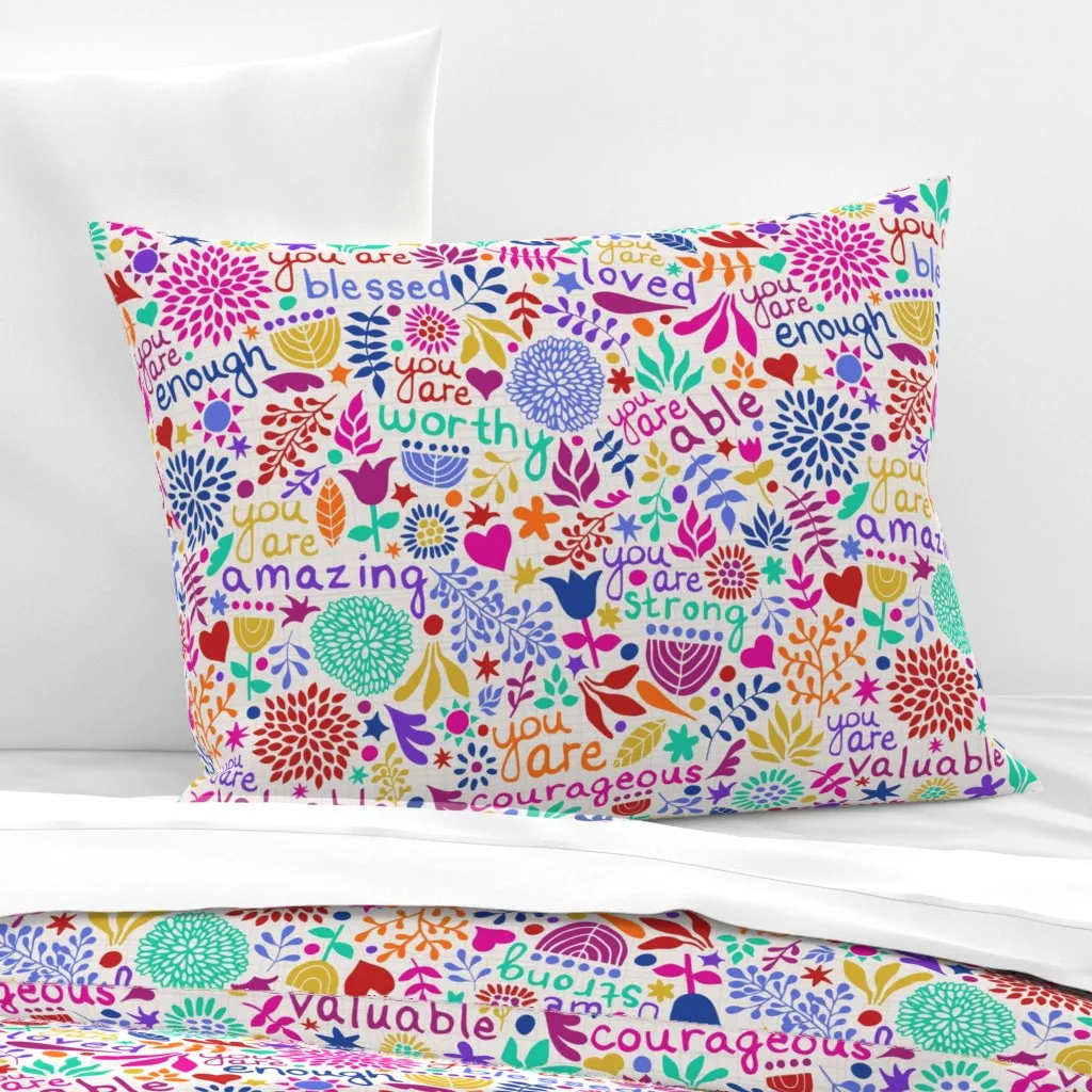 You Are Everything 2 Standard Knife Edge Cushion - Pink, Cotton Sateen product