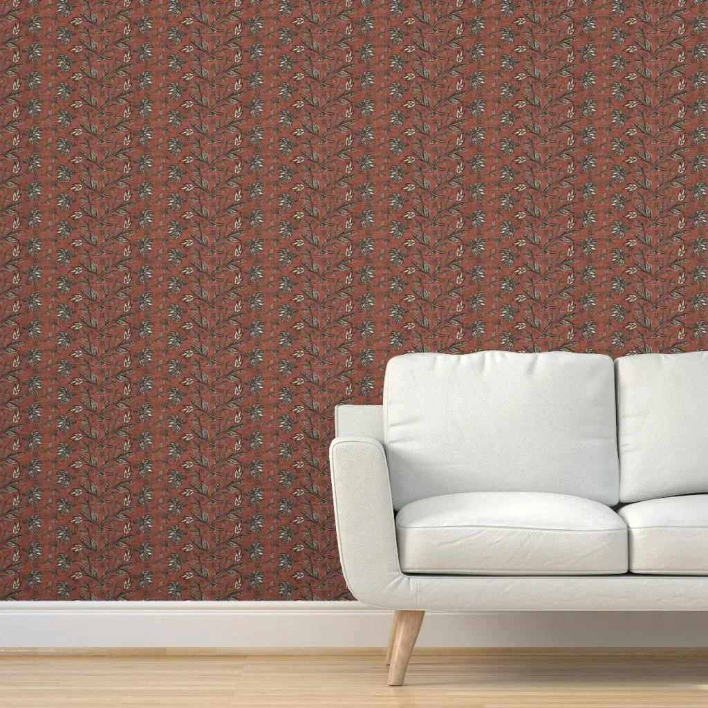 Yumi Floral Peel and Stick Wallpaper - Terracotta product