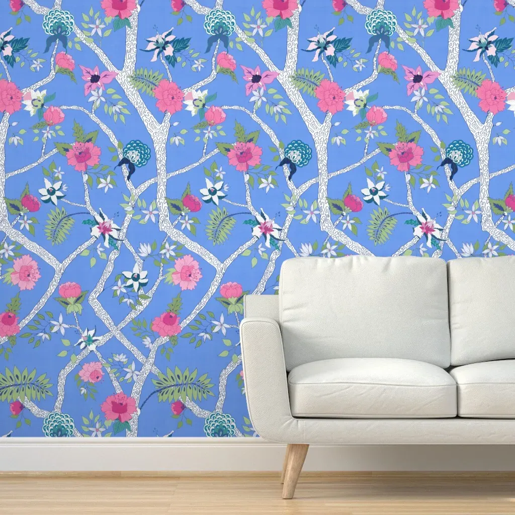 Zaun Peony Branch Peel and Stick Wallpaper - Pink product