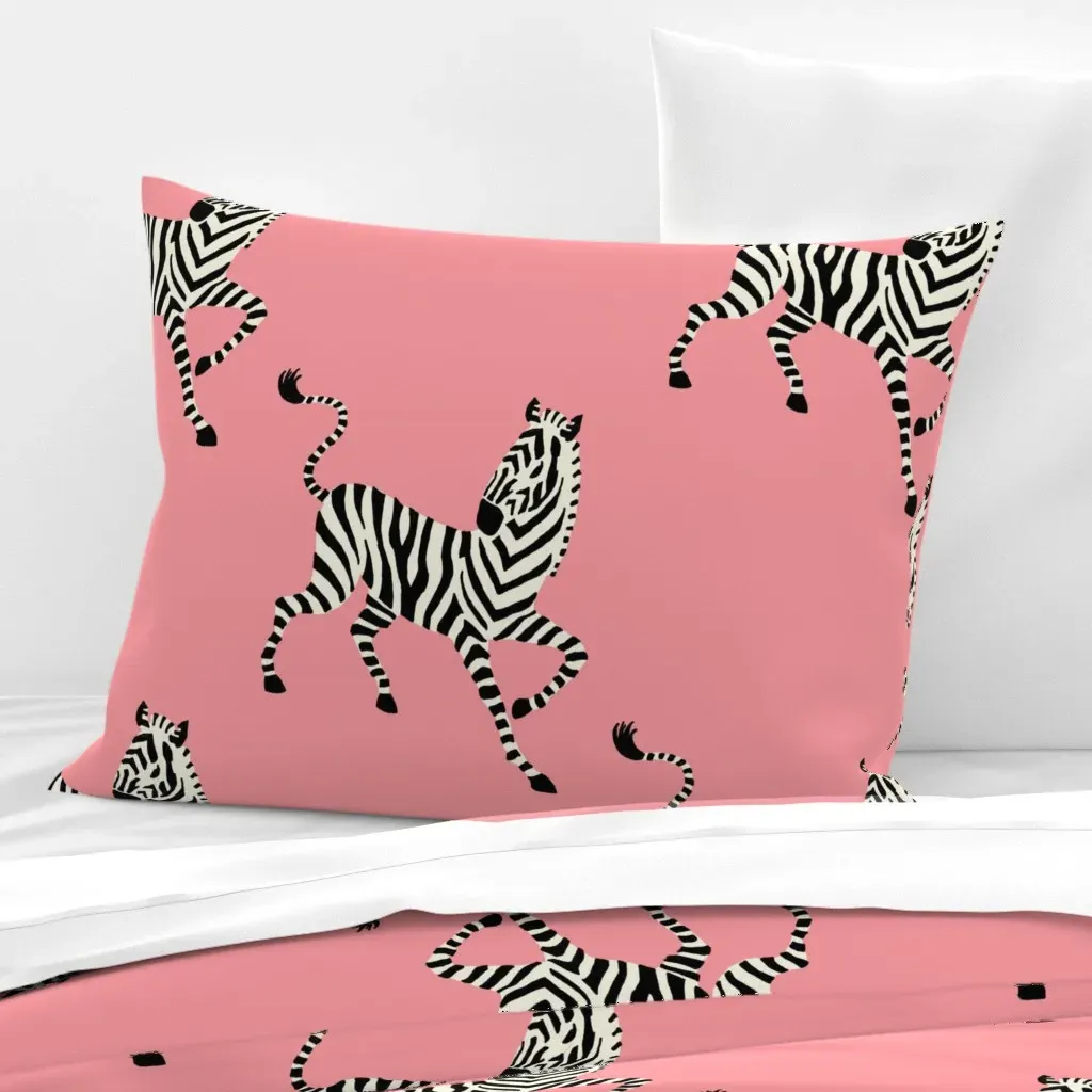 Zeb Pink Bw Wide Standard Knife Edge Cushion Cover - Black, Cotton product