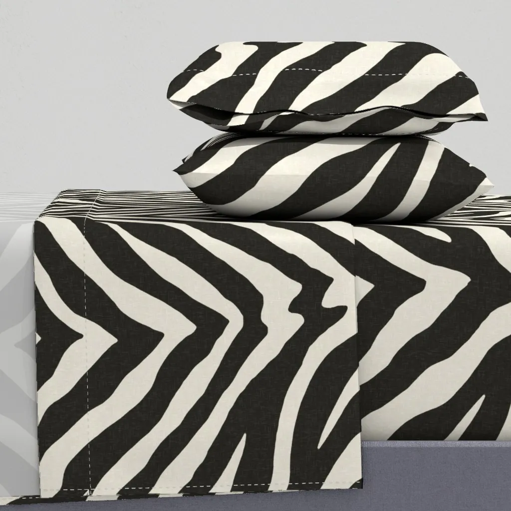 Zebra Cal King Sheet Set - Black product
