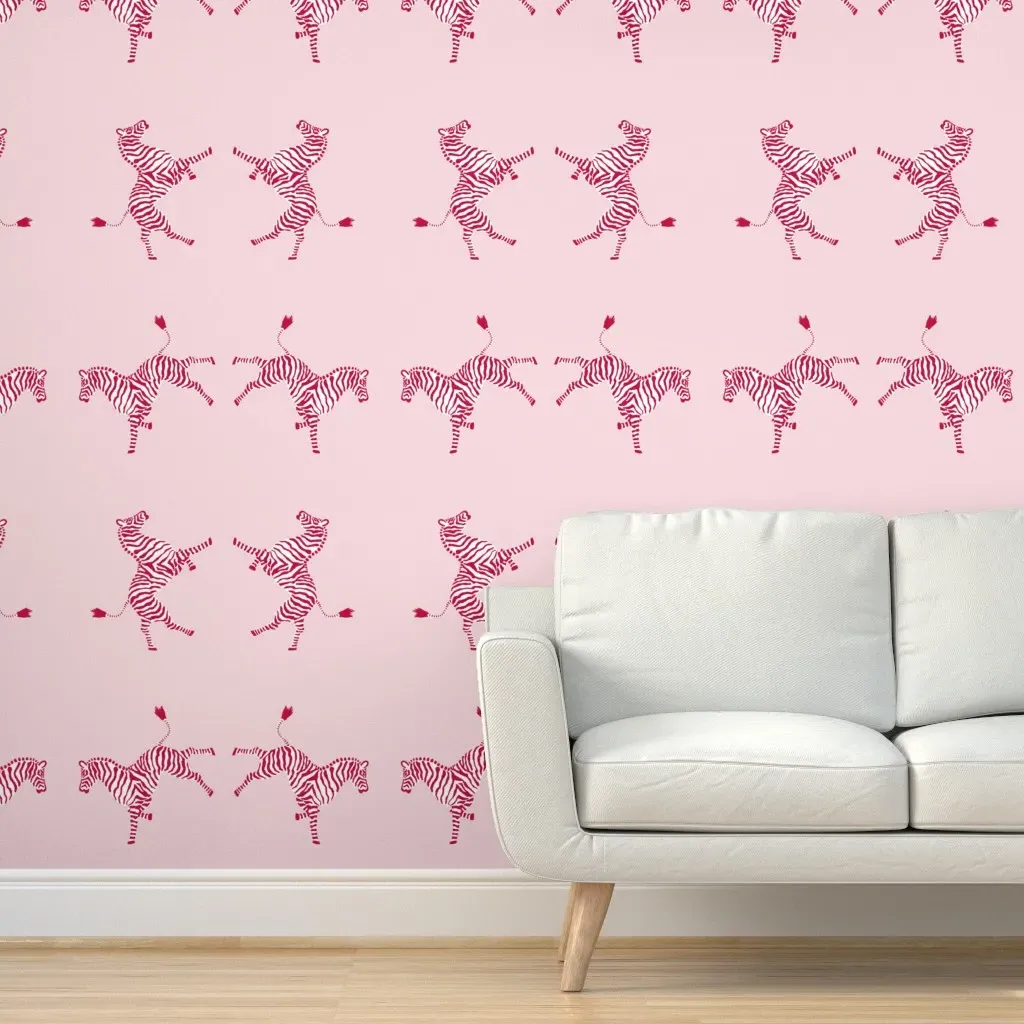 Zebra High 5 Peel and Stick Wallpaper - Crimson product
