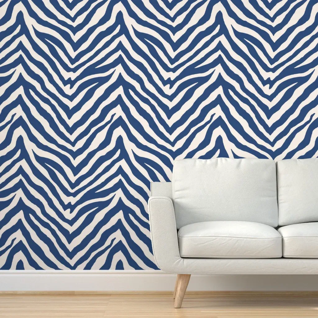 Zebra Peel and Stick Removable Wallpaper - Navy Blue product