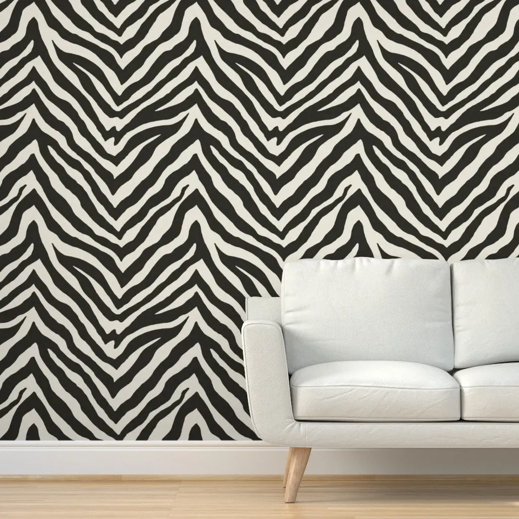 Zebra Peel and Stick Wallpaper - Black, White product