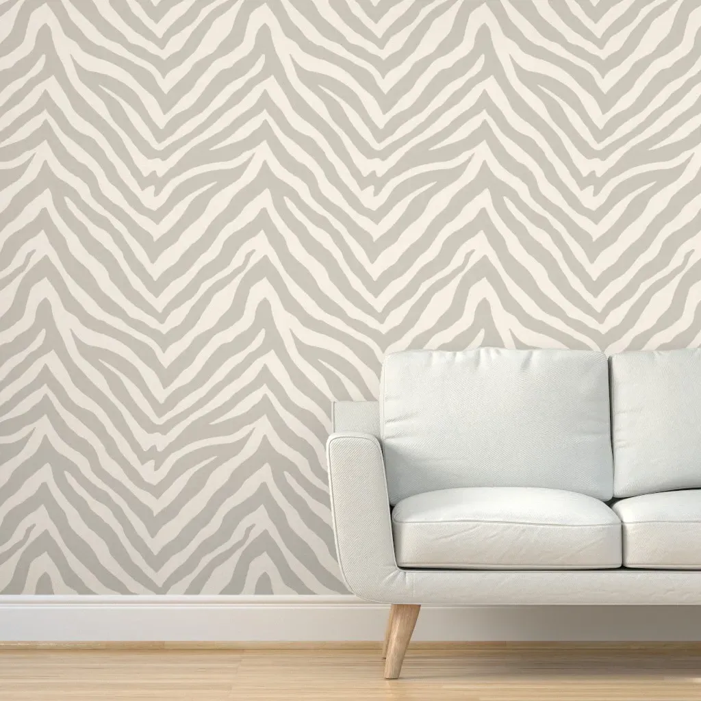 Zebra Peel and Stick Wallpaper - Cashmere Gray product