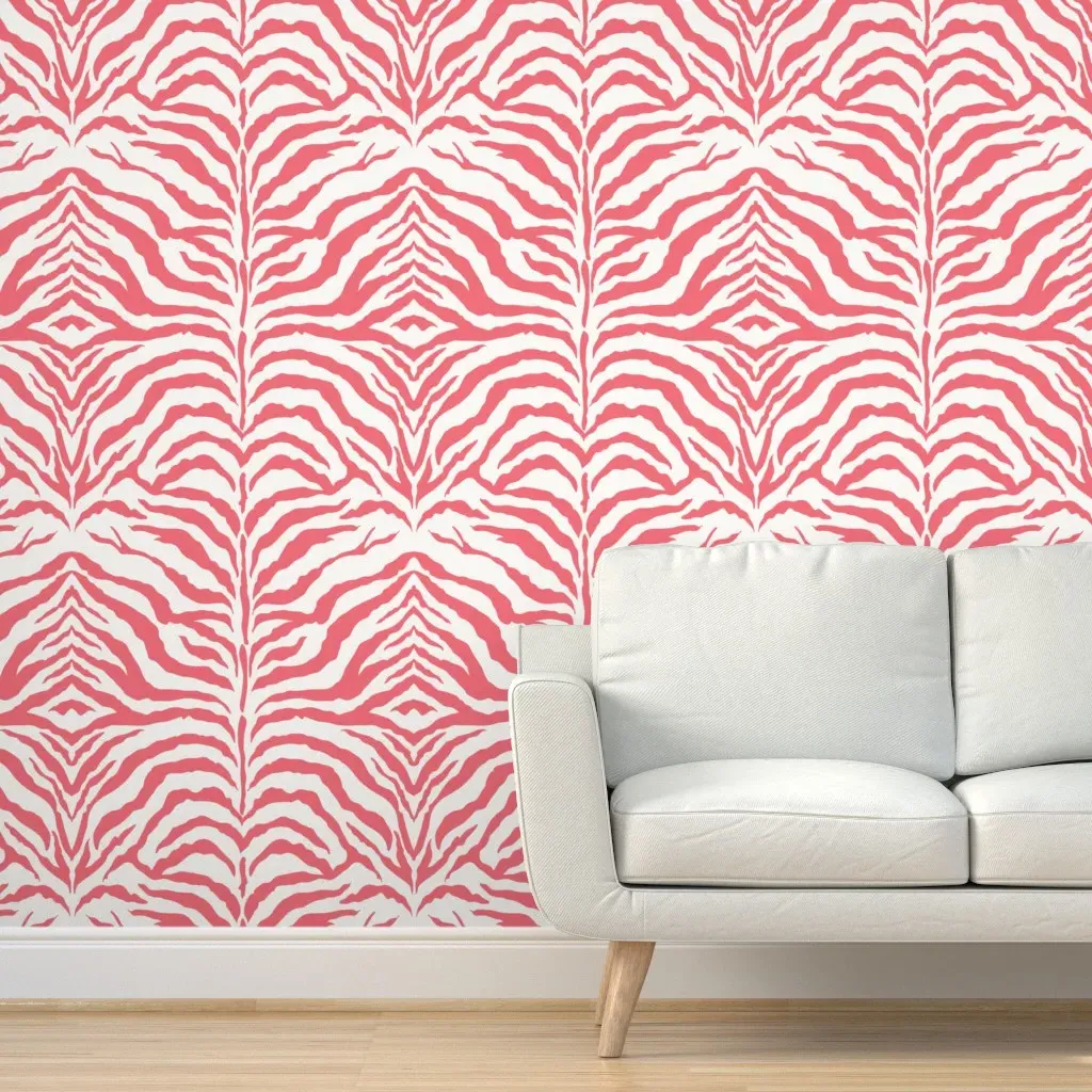 Zebra Rose Peel and Stick Wallpaper - Pink product