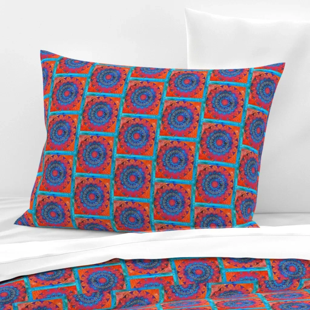 Zebra Vibrations Standard Knife Edge Cushion Cover - Orange, Cotton Sateen product