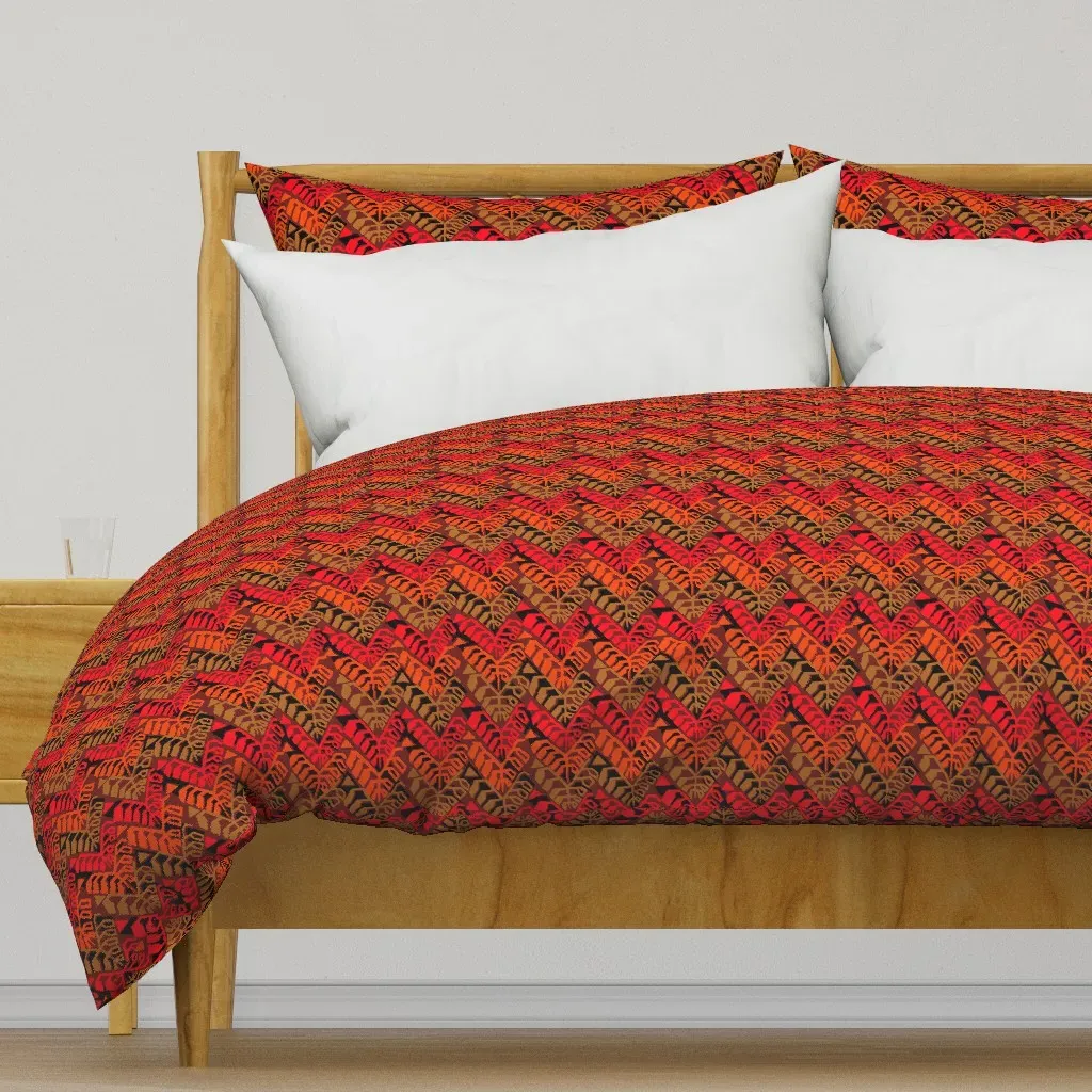 Zigzags Décorés 1C Duvet Cover - Red-Orange product