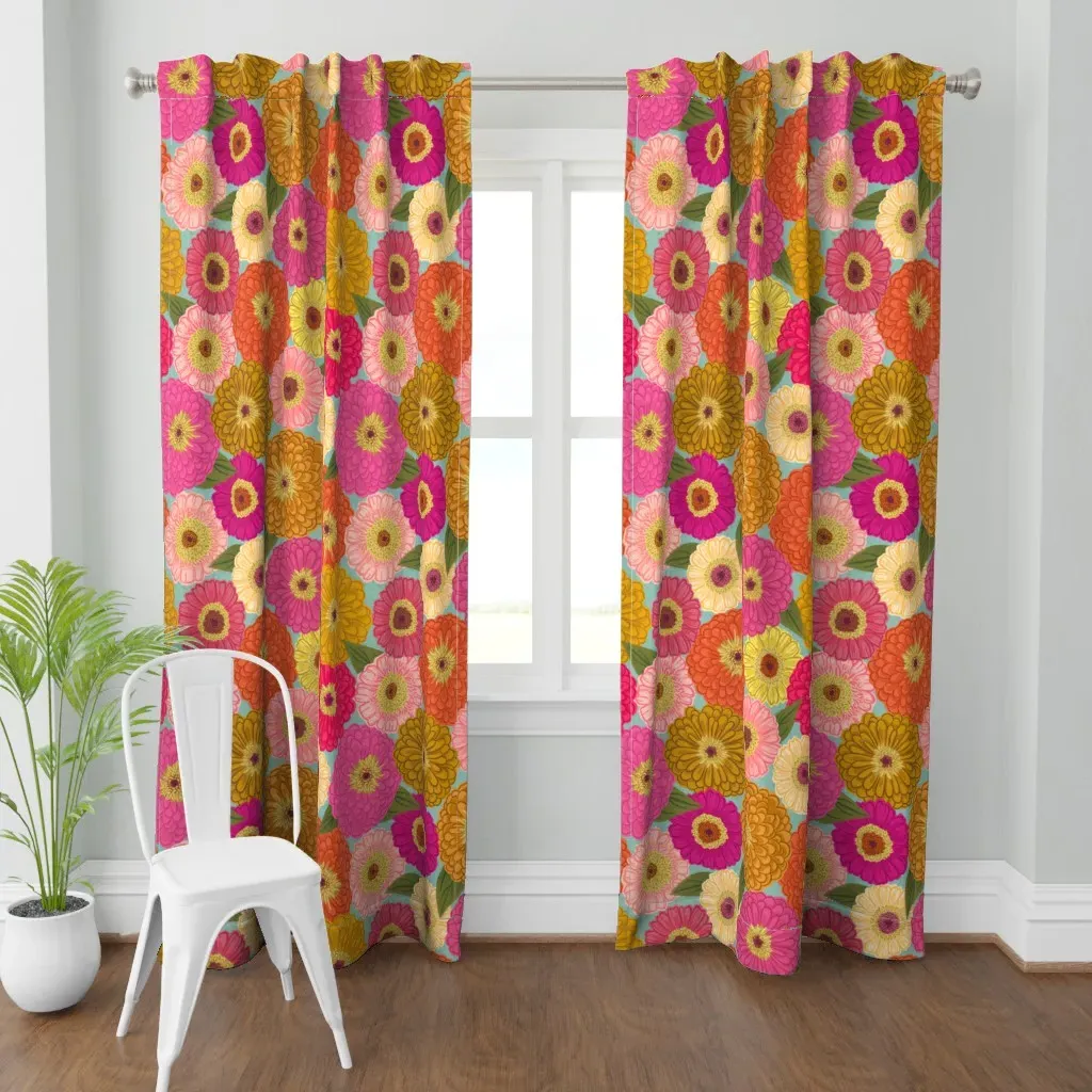 Zinnia Jumbo Scale Curtain Panel - Pink product