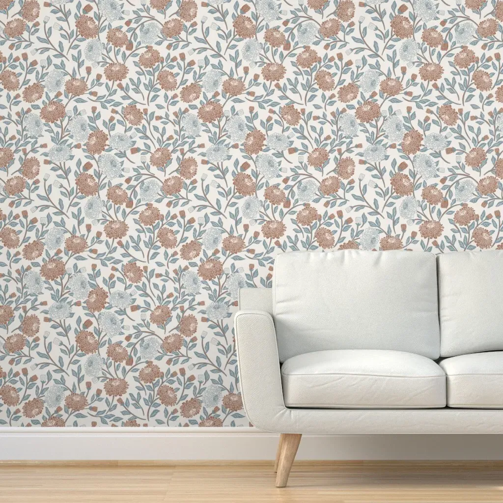 Zinnia Peel and Stick Wallpaper Removable - Dusty Rose product