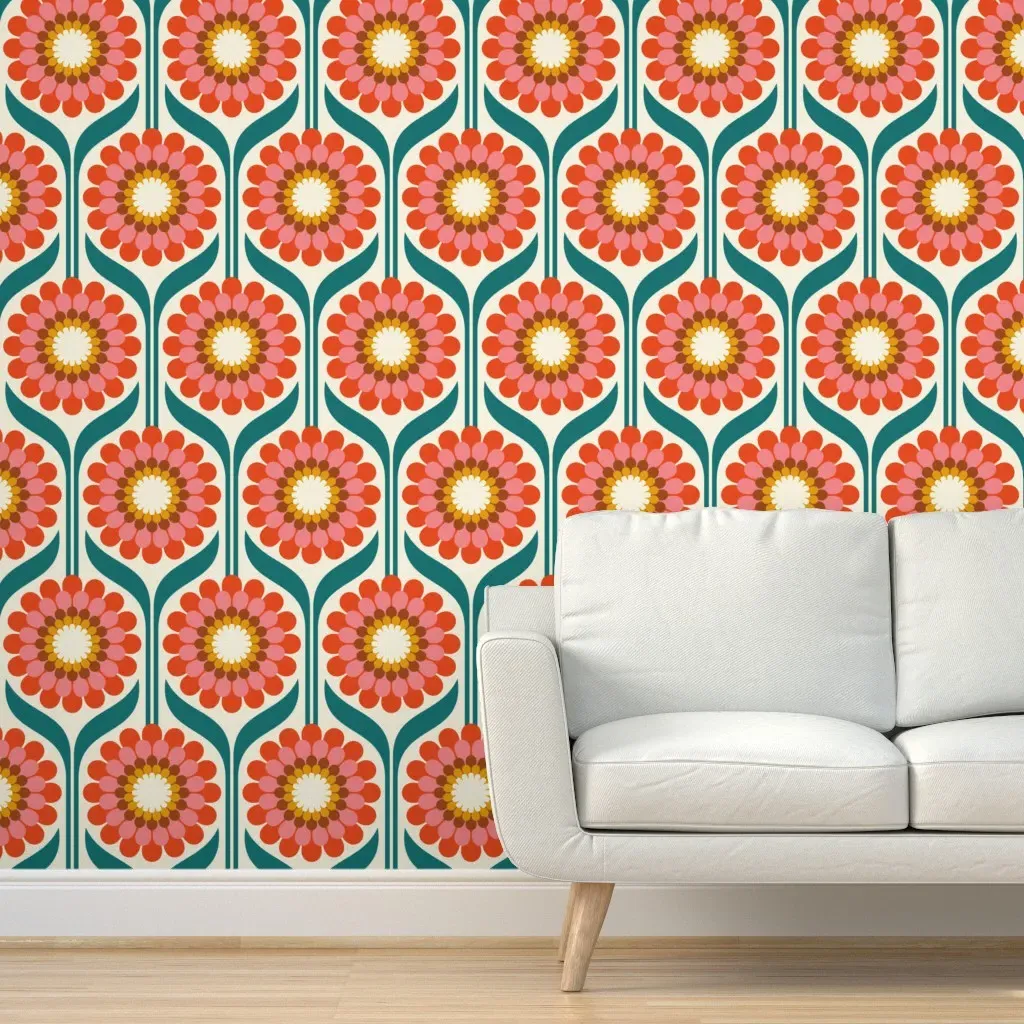 Zinnia Vibes Jumbo Peel and Stick Wallpaper - Pink product