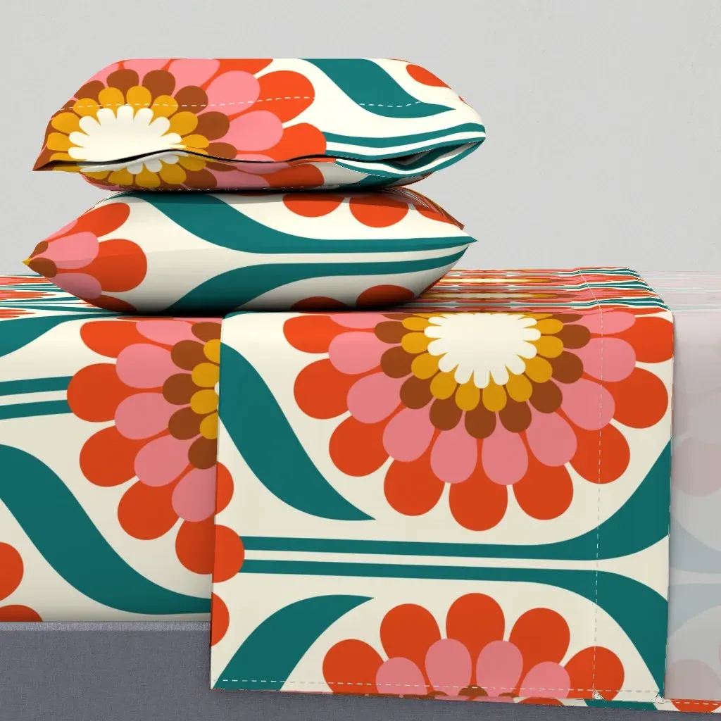 Zinnia Vibes Twin Sheet Set - Pink product