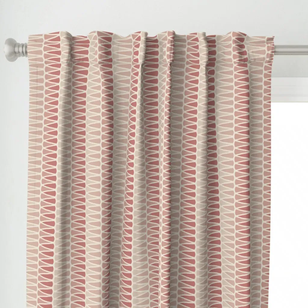 Zinnia Zags Curtain Panel - Dusty Rose alternate view