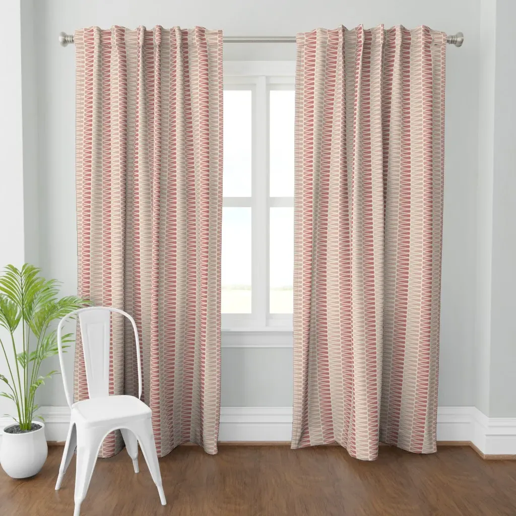 Zinnia Zags Curtain Panel - Dusty Rose product