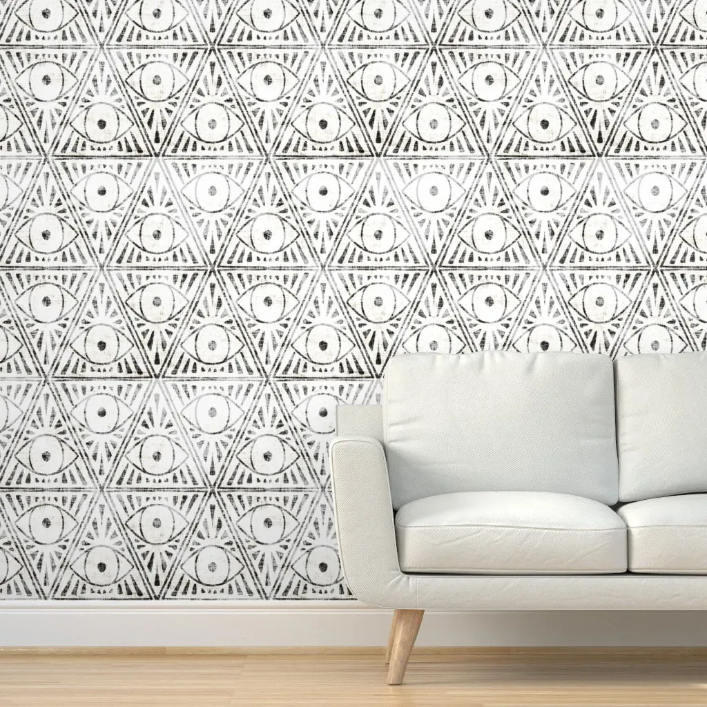 Zodiac Magic Eye Peel and Stick Wallpaper - Black, White product