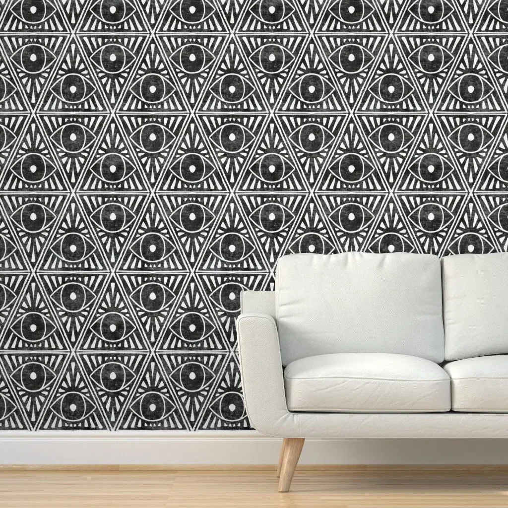 Zodiac Magic Eye Peel and Stick Wallpaper - Black, White product