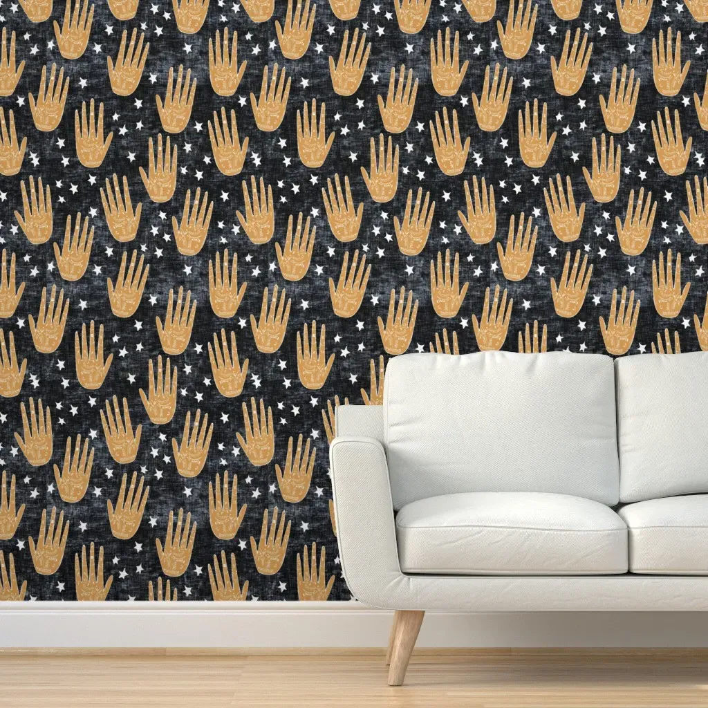 Zodiac Palms Peel and Stick Wallpaper - Dark Saffron product