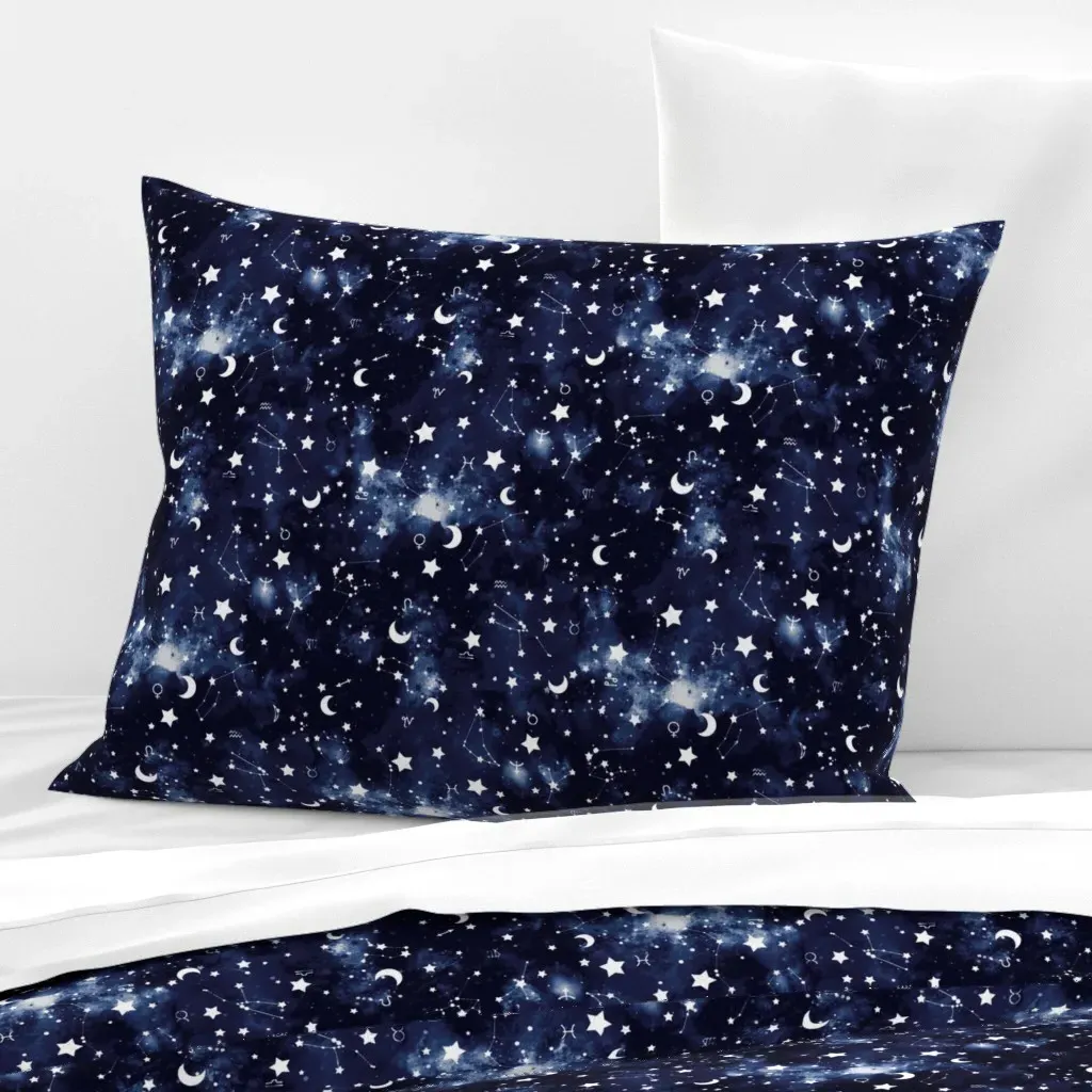 Zodiac Standard Knife Edge Cushion Cover - Navy Blue, Cotton Sateen product