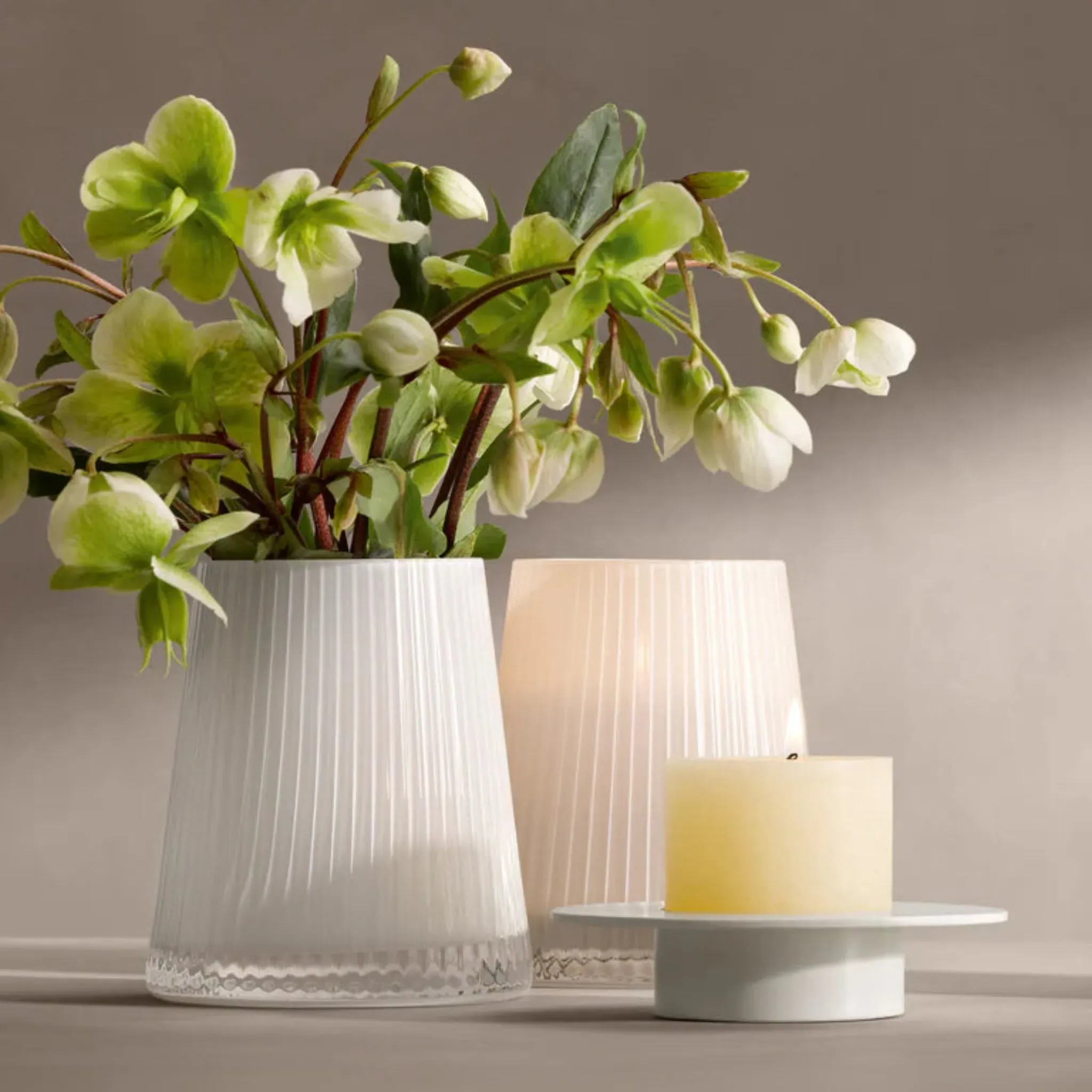 Beacon Lantern Vase - White, Glass product