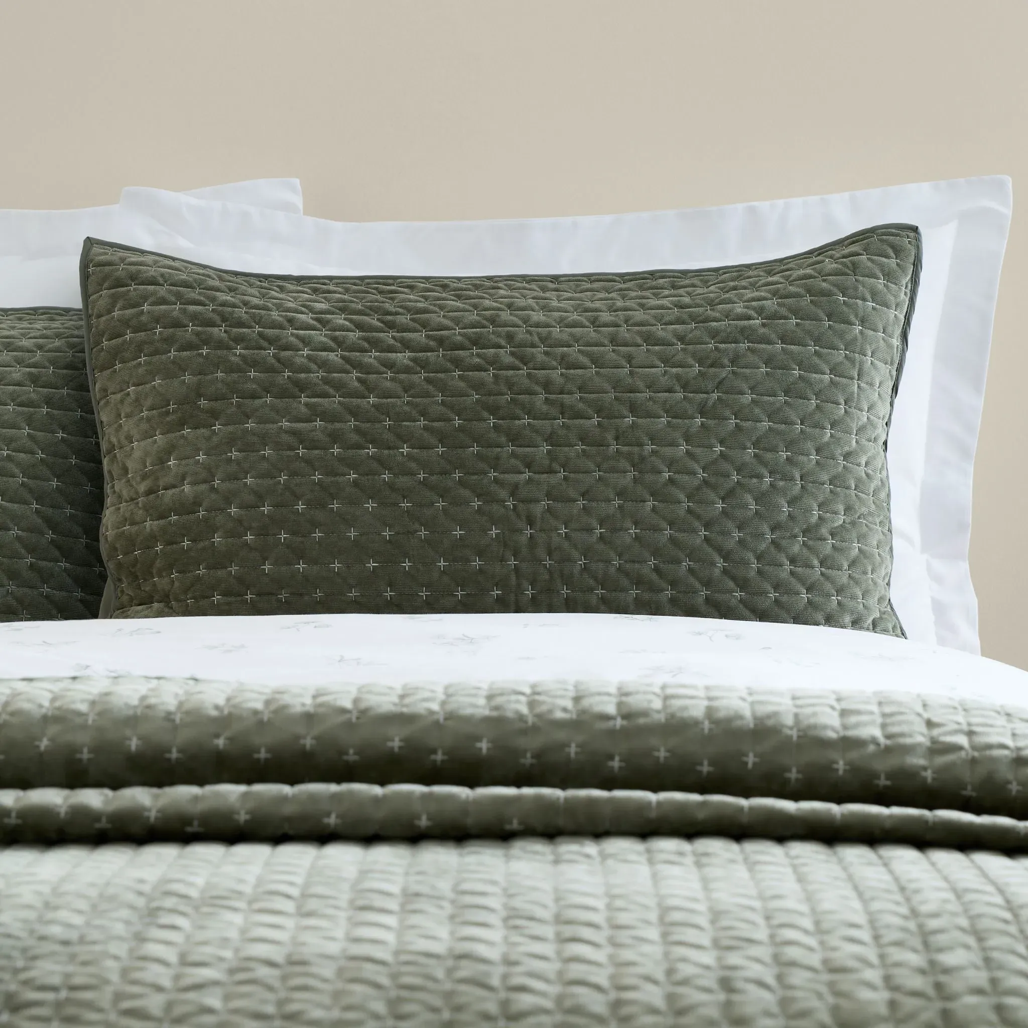 Bianca Attica Velvet Pillowcase Pair - Green product