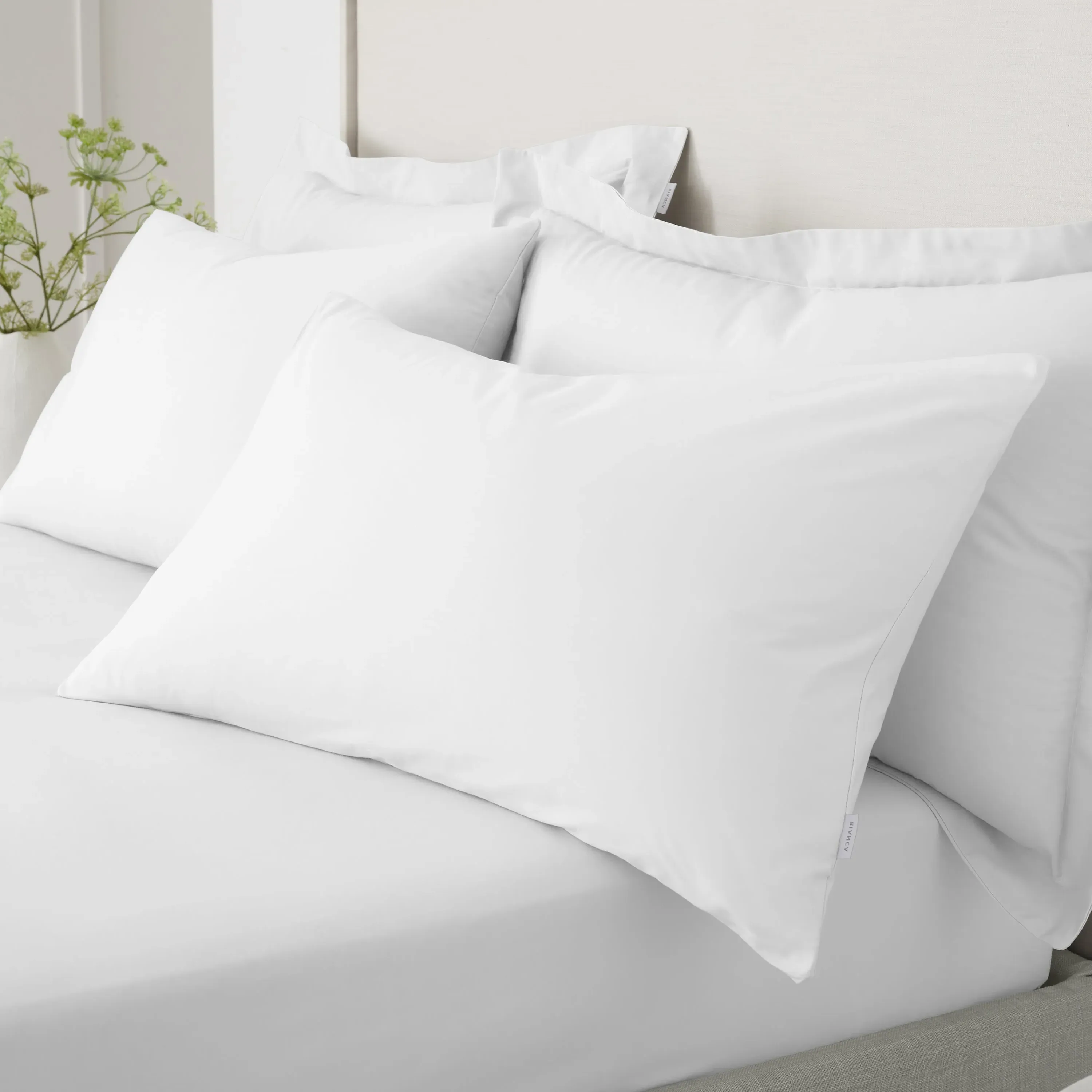 Bianca Percale Pillowcase Pair - White, Cotton product