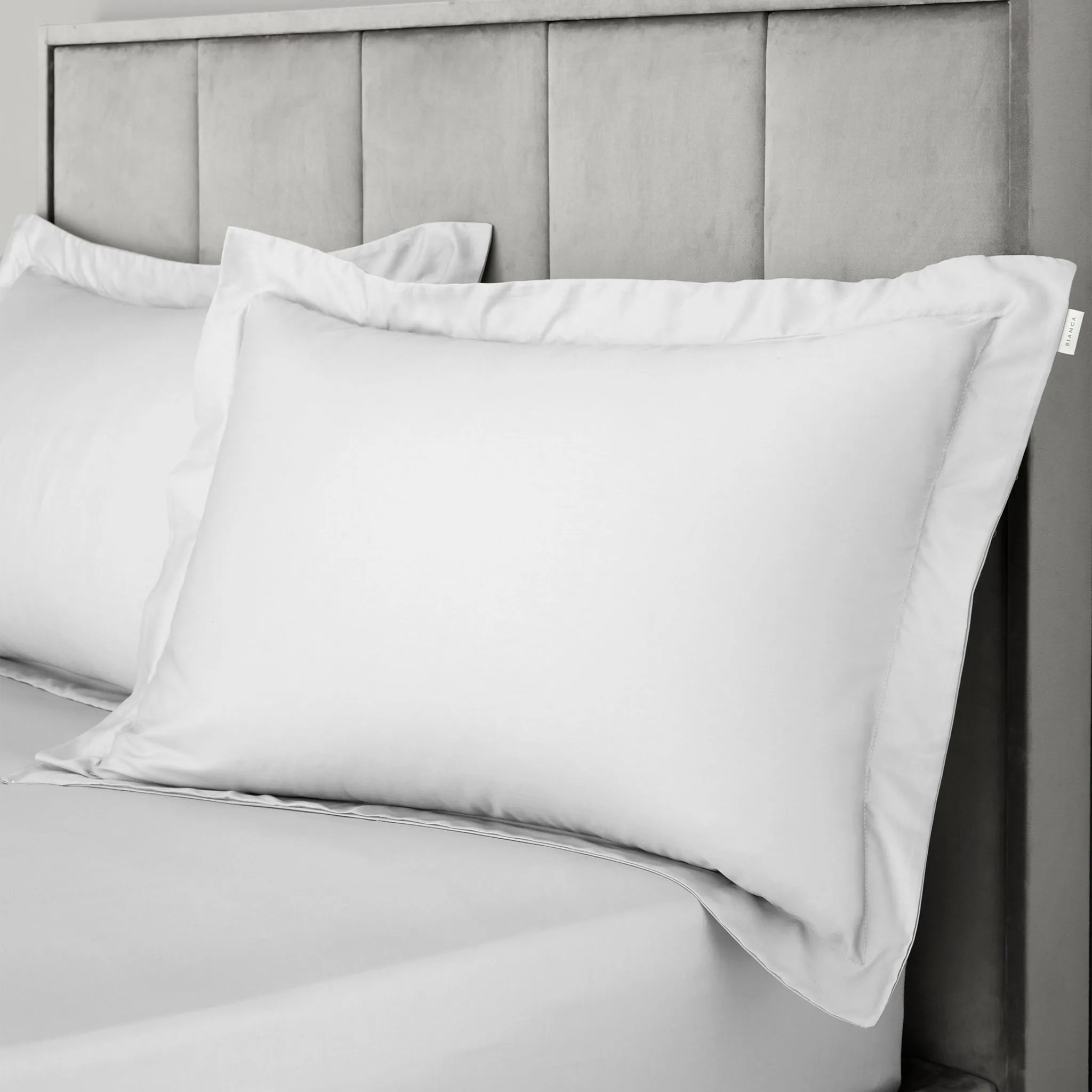 Bianca Sateen Oxford Pillowcase Pair - Dove Grey, Cotton product