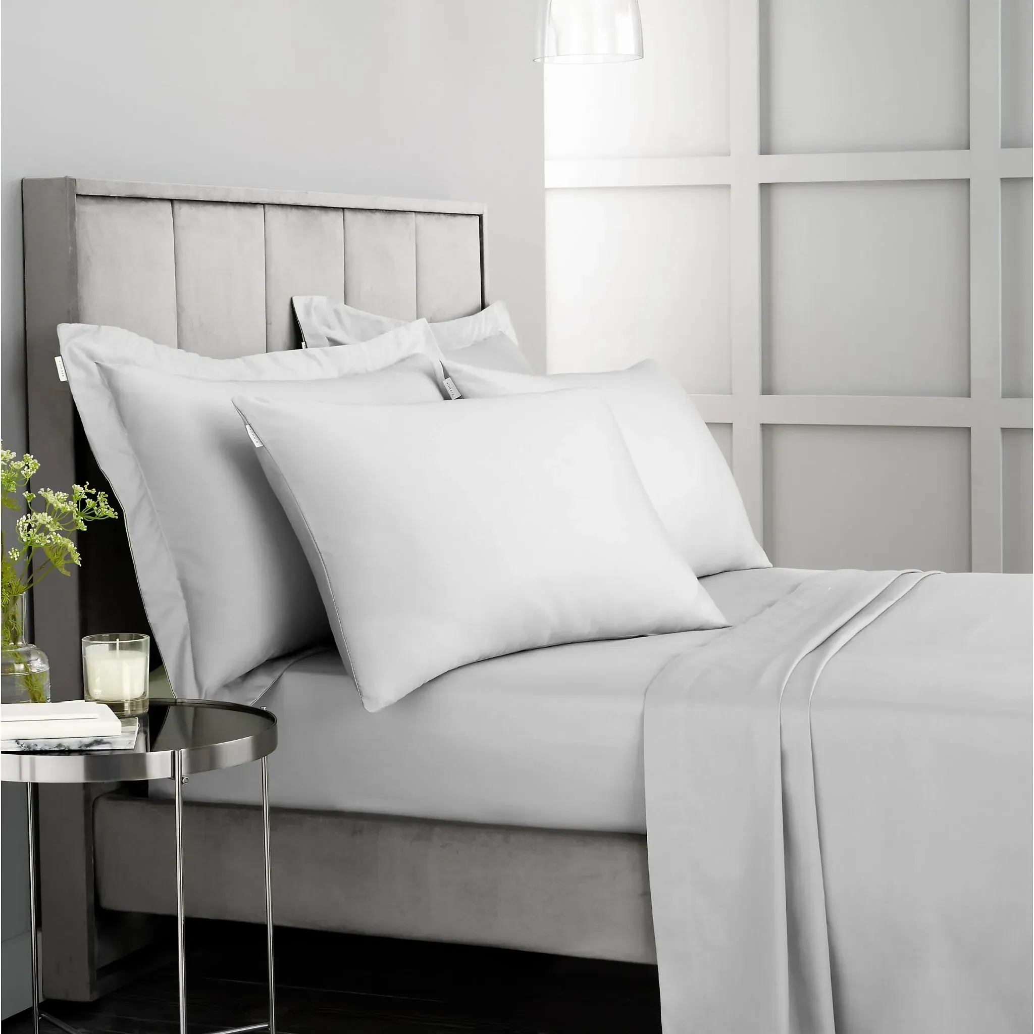 Bianca Sateen Single Fitted Bed Sheet - Grey, Cotton product