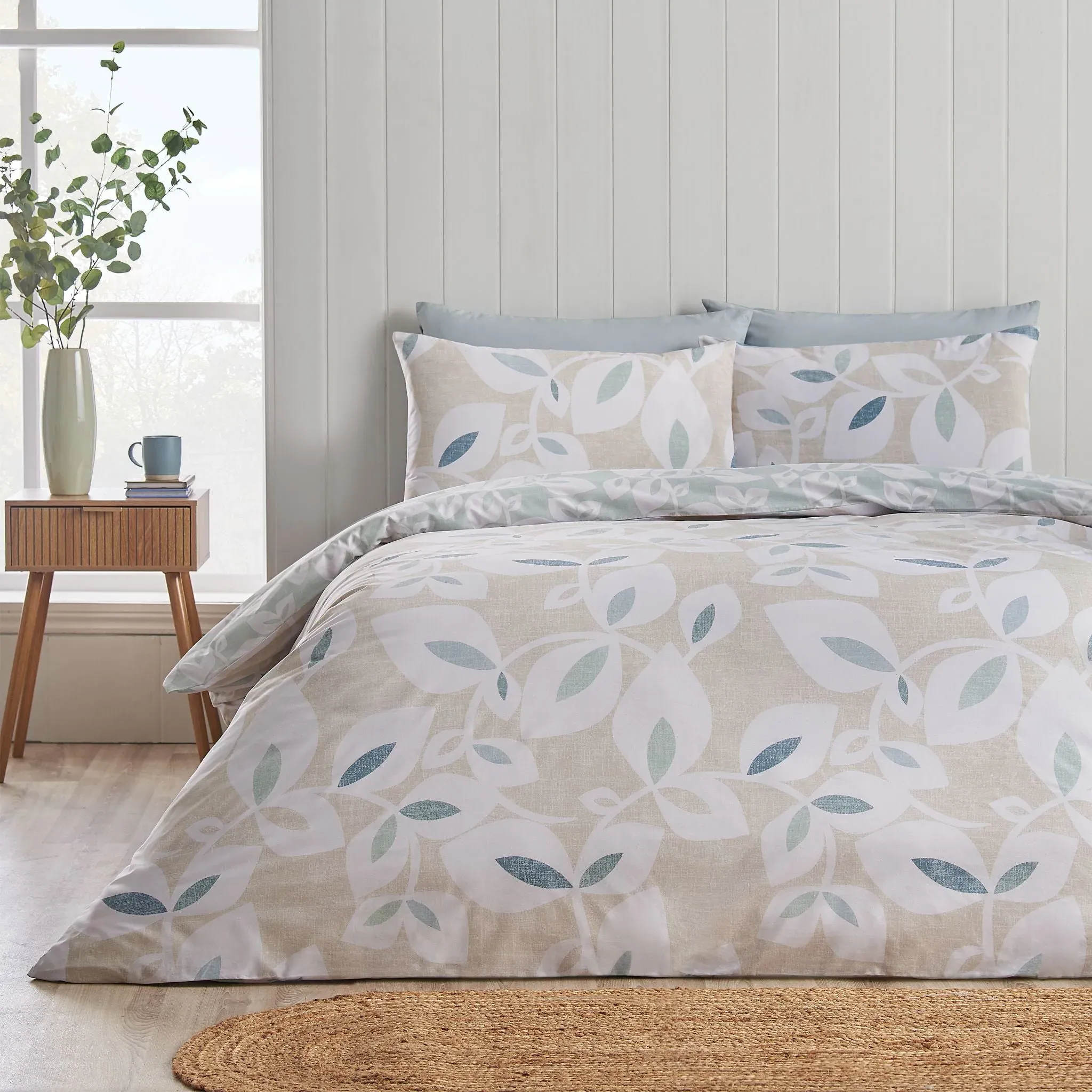 Catherine Lansfield Inga Leaf Single Duvet Set - Natural product