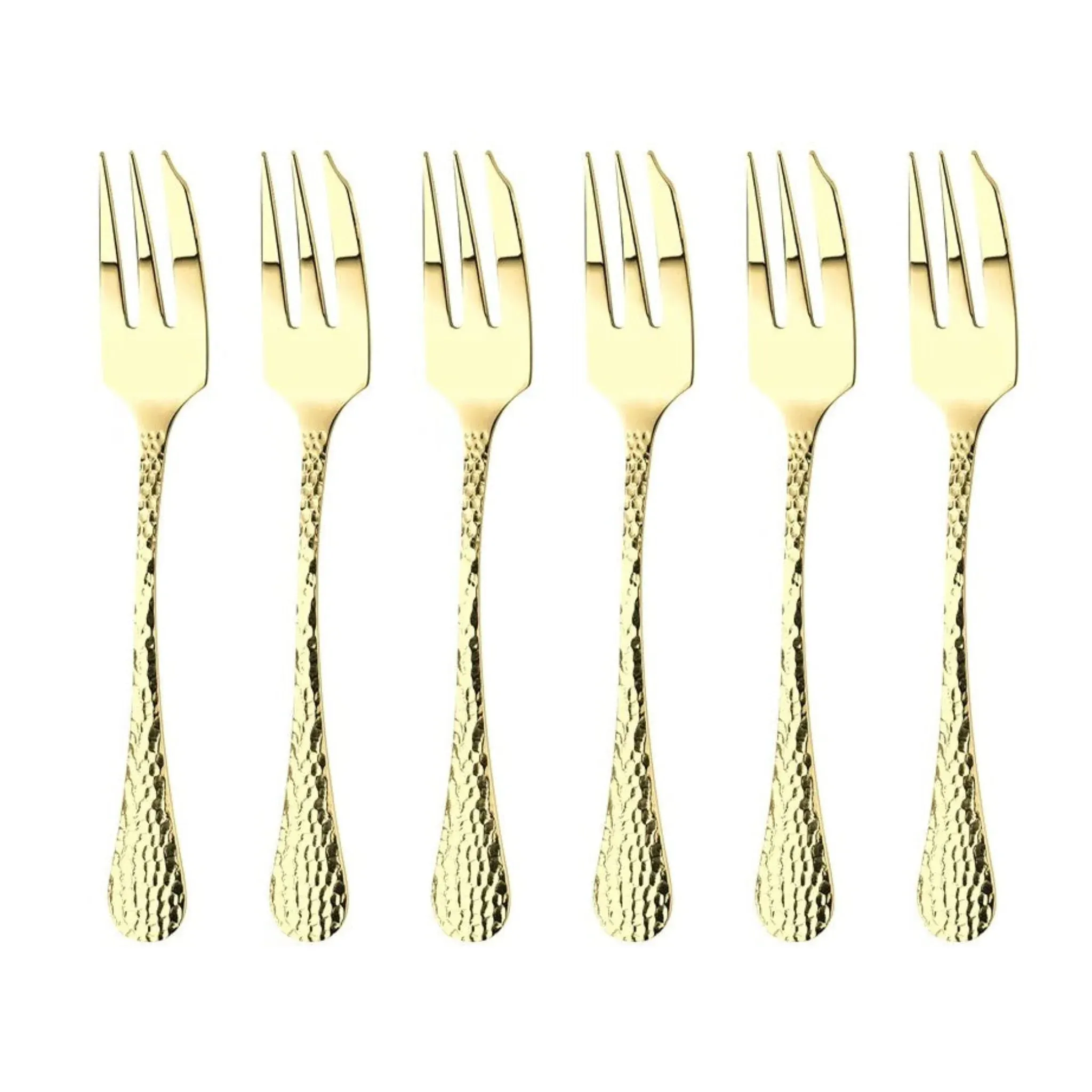 Champagne Avalon Set of 6 Pastry Forks - Gold, Stainless Steel product