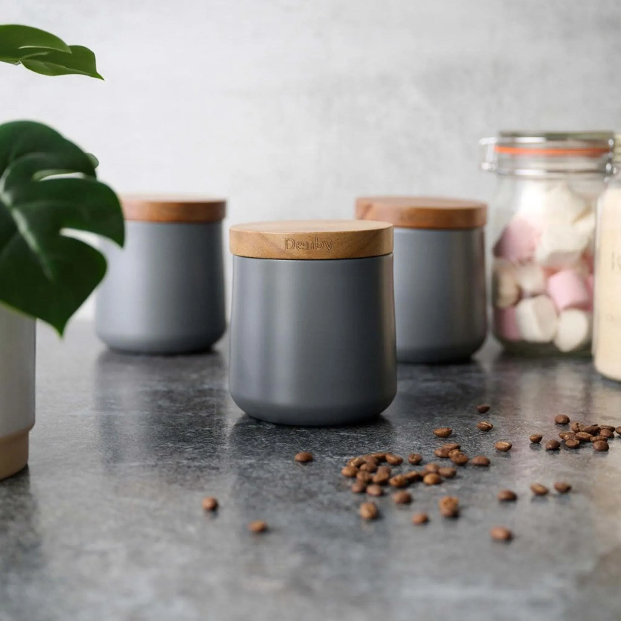 Denby Storage Canisters Set of 3 - Grey, Stoneware product