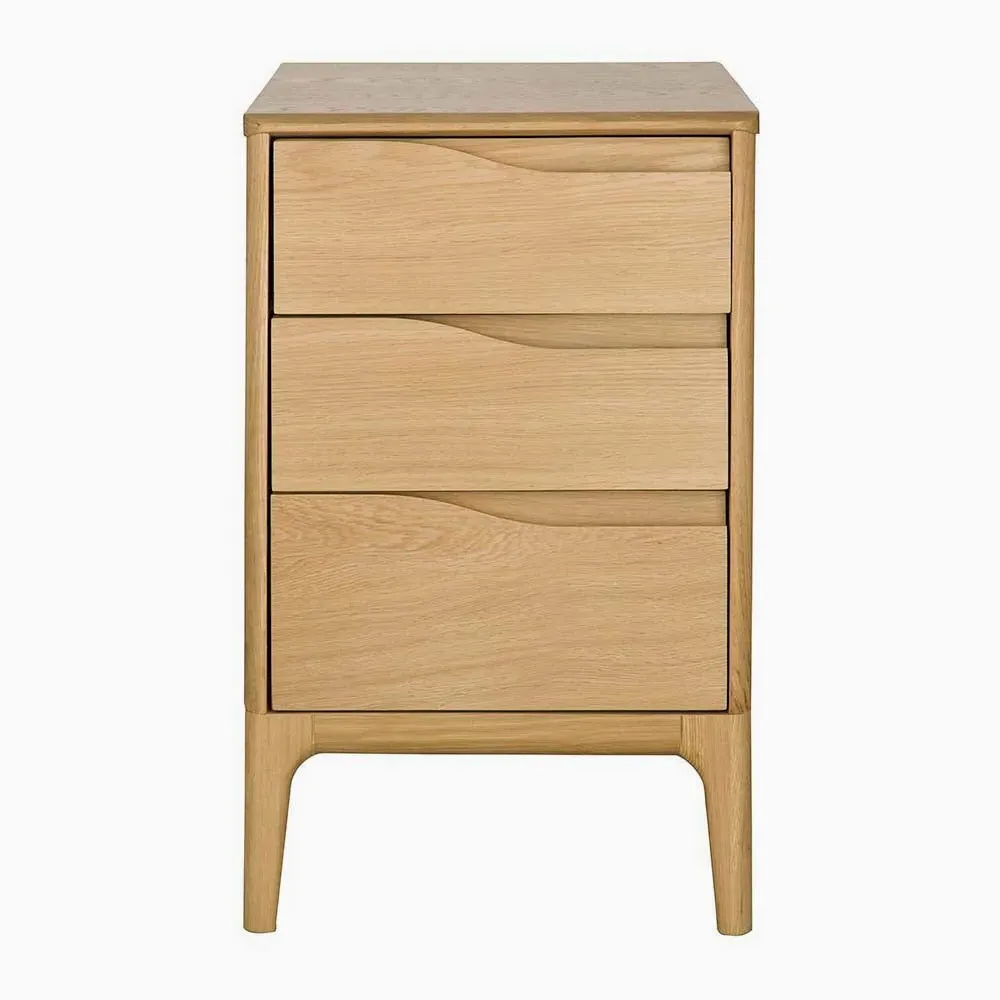 Ercol Rimini Compact 3 Drawer Bedside Cabinet - Clear Matt product